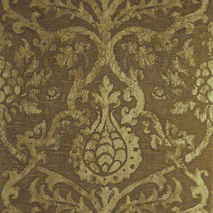 Pravata Damask Gold on Foil T89176 by Thibaut Wallpaper