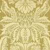 BEAUFORT DAMASK - Metallic on Olive by Thibaut Wallpaper