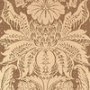 BEAUFORT DAMASK - Metallic on Brown by Thibaut Wallpaper