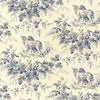 PEDIGREE - Blue on Cream by Thibaut Wallpaper