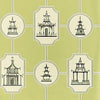 ORIENTAL TOILE - Black on Apple by Thibaut Wallpaper