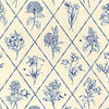 POSY - Blue on Cream by Thibaut Wallpaper