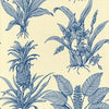 TROPICAL TOILE - Blue on Cream by Thibaut Wallpaper