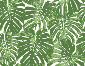 Jamaica Basil Green and White by Seabrook Wallpaper