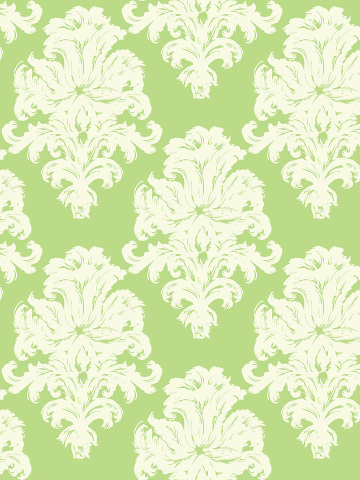 Montserrat Olive Green and Off-White by Seabrook Wallpaper Tortuga United States 60.75 18" 27" - Fabric Carolina -
