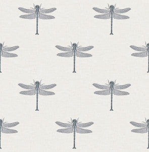 Catalina Off-White, Black, and Metallic Silver by Seabrook Wallpaper