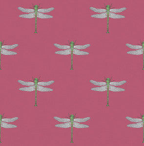 Catalina Rose Pink, Green, Metallic Silver, and Black by Seabrook Wallpaper