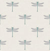 Catalina Off-White, Blue, Metallic Silver, and Black TA20302 by Seabrook Designs Wallpaper