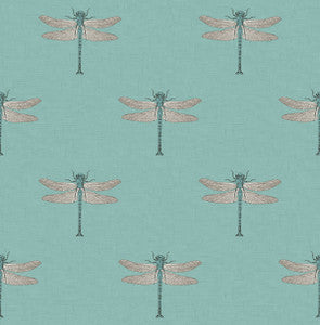 Catalina Teal, Orange, Metallic Silver, and Black by Seabrook Wallpaper