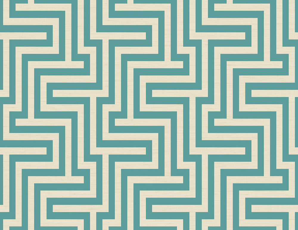 Martinique Sea Green and White by Seabrook Wallpaper Tortuga United States 60.75 10.4" 27" - Fabric Carolina -