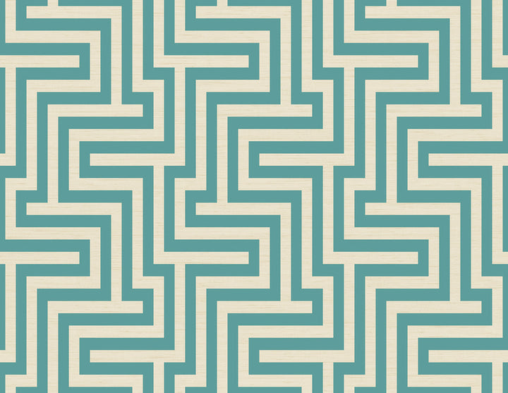 Martinique Sea Green and White by Seabrook Wallpaper Tortuga United States 60.75 10.4" 27" - Fabric Carolina -