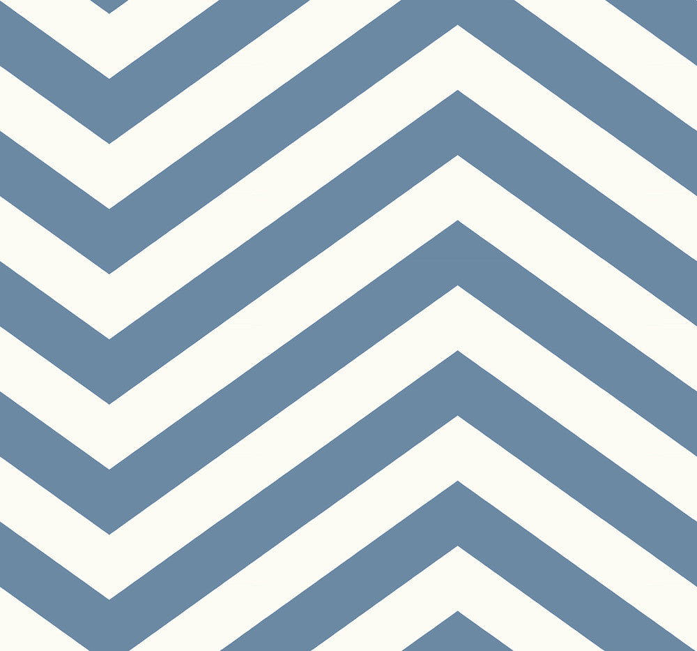 Jamaica Chevron Teal and White by Seabrook Wallpaper Tortuga United States 60.75 5" 27" - Fabric Carolina -