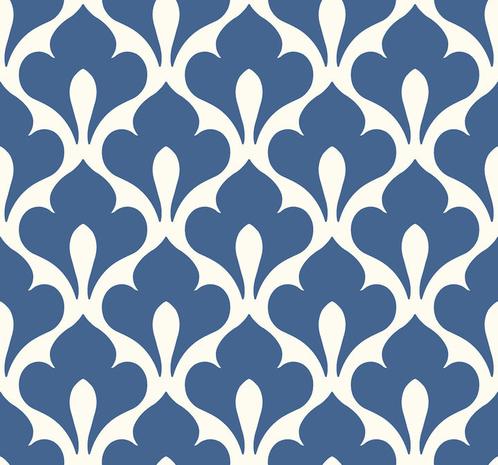 Grenada Prussian Blue and White by Seabrook Wallpaper Tortuga United States 60.75 8.4" 27" - Fabric Carolina -