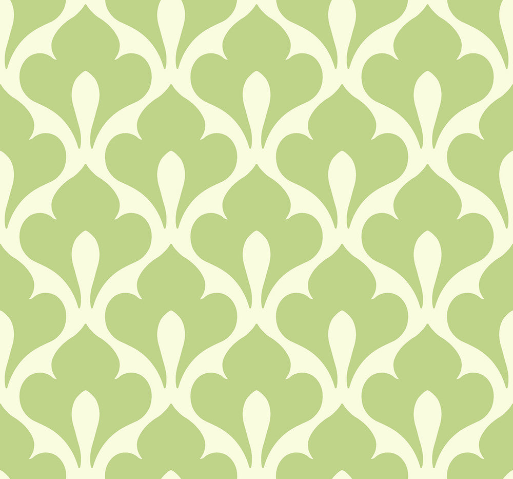 Grenada Lime Green and White by Seabrook Wallpaper Tortuga United States 60.75 8.4" 27" - Fabric Carolina -