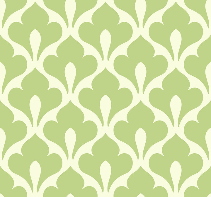 Grenada Lime Green and White by Seabrook Wallpaper Tortuga United States 60.75 8.4" 27" - Fabric Carolina -