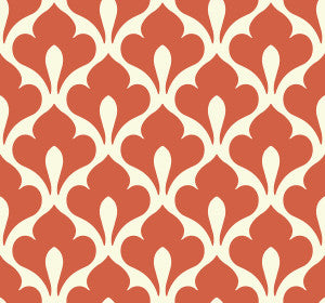Grenada Portland Orange and Off-White by Seabrook Wallpaper
