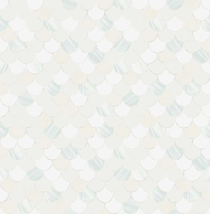 Catalina Scales Light Blue, Metallic, and White by Seabrook Wallpaper Tortuga United States 56.05 20.87" 20.5" - Fabric Carolina -