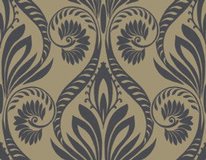 Bonaire Black and Metallic Gold by Seabrook Wallpaper