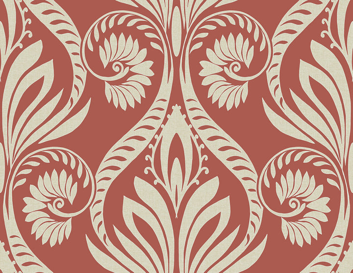 Bonaire Scarlet Red and Off-White by Seabrook Wallpaper Tortuga United States 60.75 20.87" 27" - Fabric Carolina -