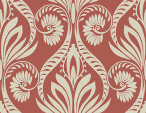 Bonaire Scarlet Red and Off-White by Seabrook Wallpaper