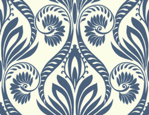 Bonaire Navy Blue and White by Seabrook Wallpaper