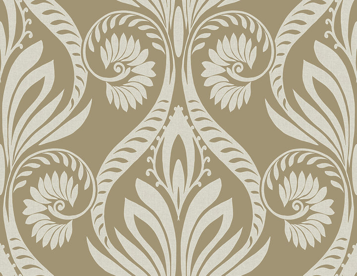 Bonaire Metallic Gold and Off-White by Seabrook Wallpaper Tortuga United States 60.75 20.87" 27" - Fabric Carolina -