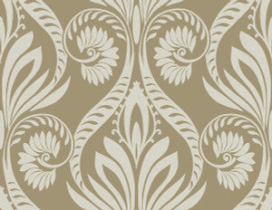 Bonaire Metallic Gold and Off-White by Seabrook Wallpaper