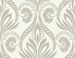 Bonaire Metallic Silver and White by Seabrook Wallpaper