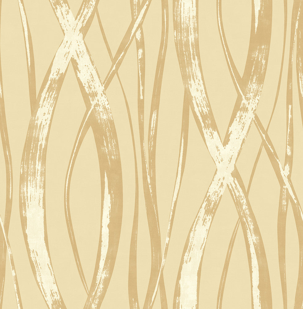 Barbados Metallic Gold, Oat, and Off-White by Seabrook Wallpaper Tortuga United States 56.05 20.87" 20.5" - Fabric Carolina -