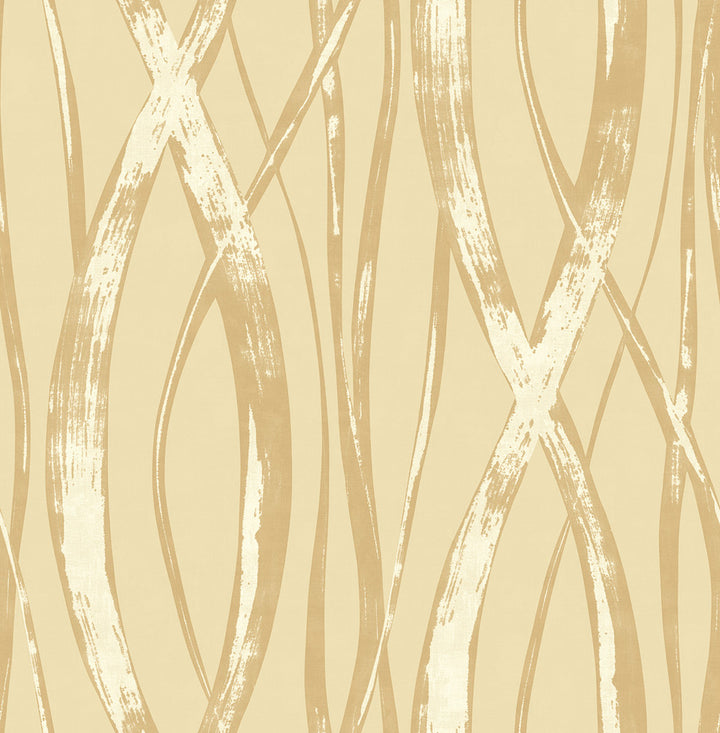 Barbados Metallic Gold, Oat, and Off-White by Seabrook Wallpaper Tortuga United States 56.05 20.87" 20.5" - Fabric Carolina -