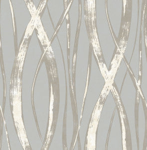 Barbados Gray, Metallic Silver, and White by Seabrook Wallpaper