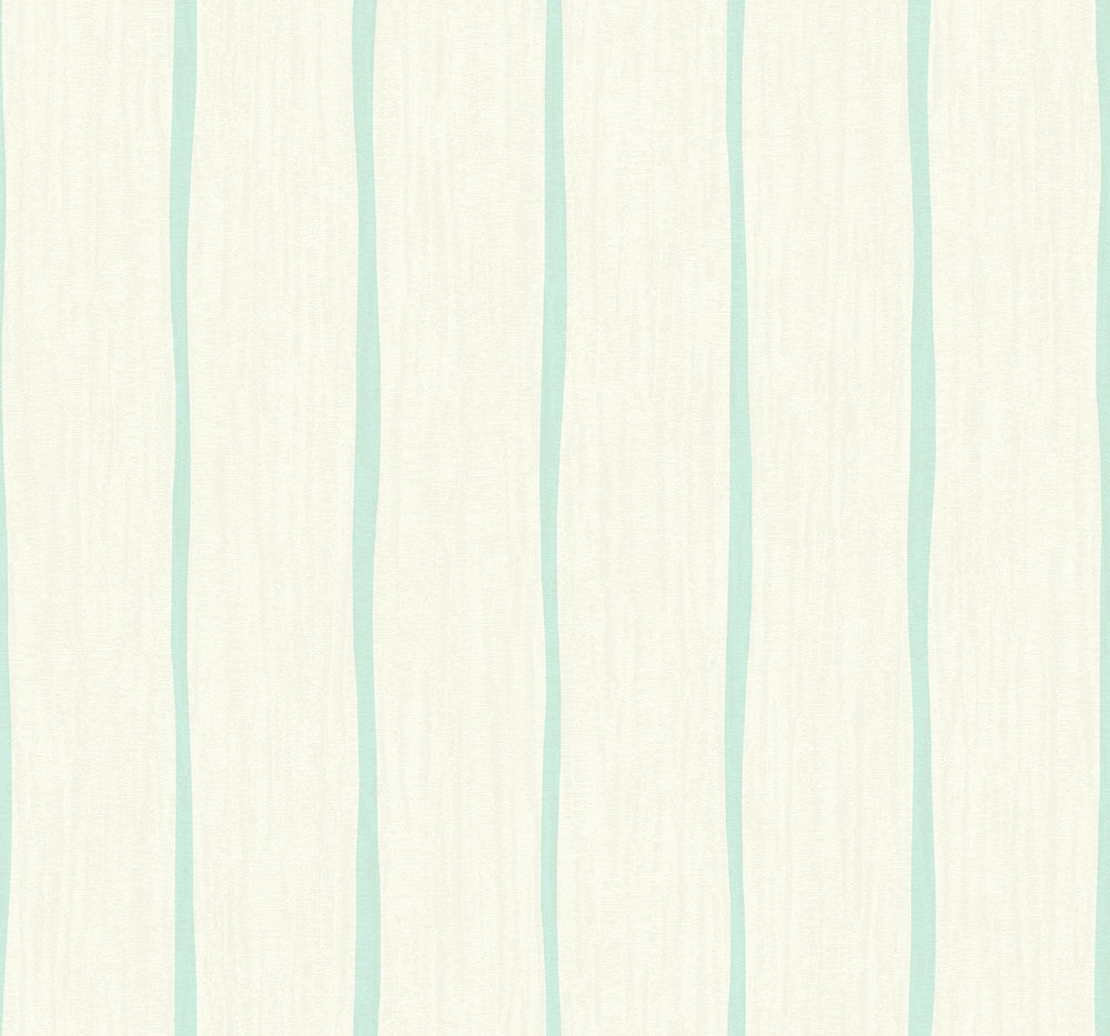 Aruba Stripe Turquoise and Off-White by Seabrook Wallpaper Tortuga United States 60.75 0" 27" - Fabric Carolina -