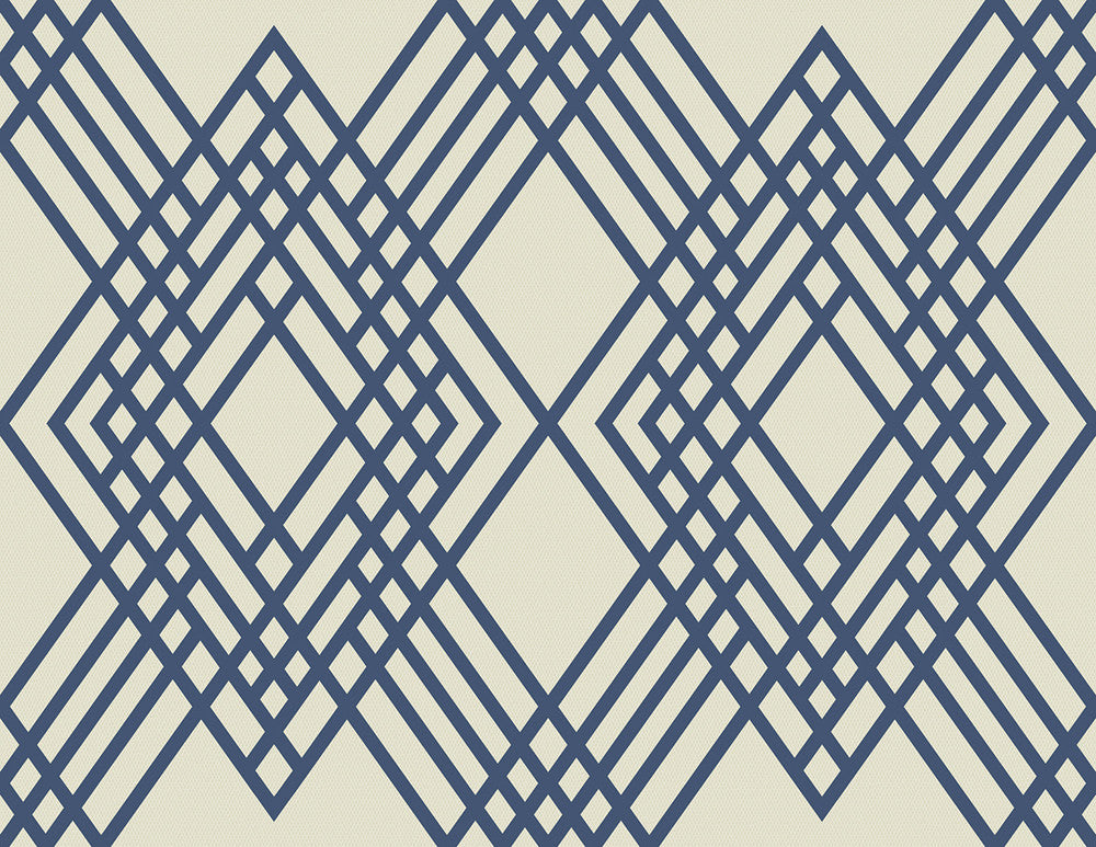 Cayman Prussia Blue and Off-White by Seabrook Wallpaper Tortuga United States 60.75 20.87" 27" - Fabric Carolina -