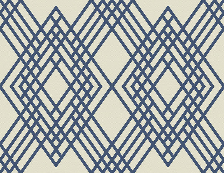 Cayman Prussia Blue and Off-White by Seabrook Wallpaper Tortuga United States 60.75 20.87" 27" - Fabric Carolina -