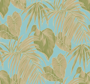 Dominica Turquoise, Green, and White by Seabrook Wallpaper