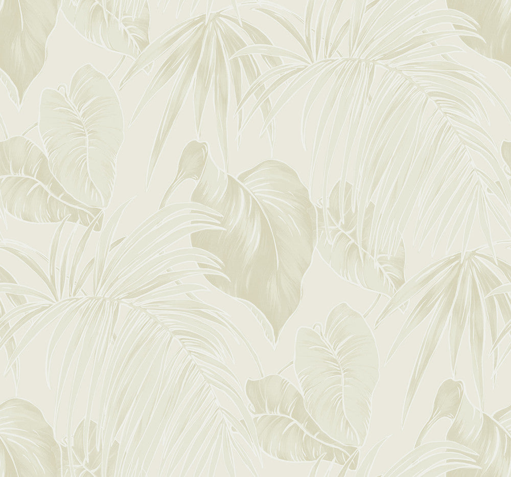 Dominica Metallic Gold, Off-White, and Light Tan by Seabrook Wallpaper Tortuga United States 60.75 25.2" 27" - Fabric Carolina -