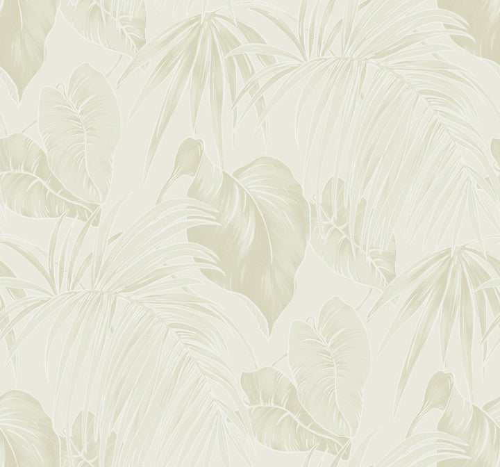 Dominica Metallic Gold, Off-White, and Light Tan by Seabrook Wallpaper Tortuga United States 60.75 25.2" 27" - Fabric Carolina -