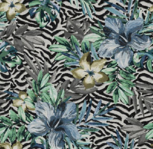 Tampa Blue Black by Norbar Designer Fabric DEL SOL 100% SOLUTION DYED POLYESTER CHINA 54" - Swanky Fabrics -