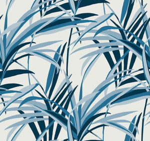 Tropical Paradise Blue & White Wallpaper by York Wallcoverings