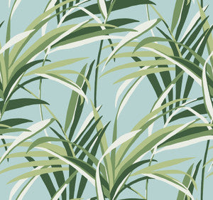 Tropical Paradise Green & Light Blue Wallpaper by York Wallcoverings