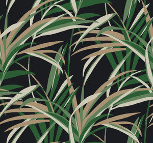 Tropical Paradise Green & Black Wallpaper by York Wallcoverings