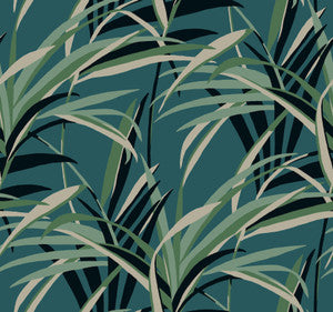 Tropical Paradise Green & Teal Wallpaper by York Wallcoverings