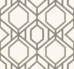 Sawgrass Trellis White & Taupe Wallpaper by Inspired by Color