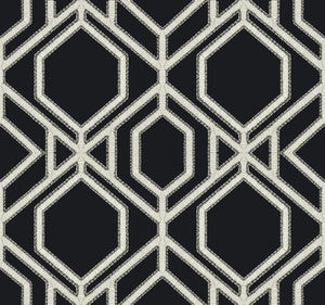 Sawgrass Trellis Black & White Wallpaper by York Wallcoverings