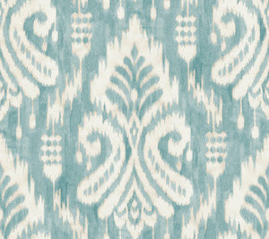 Hawthorne Ikat Aqua Wallpaper by York Wallcoverings