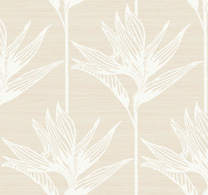 Bird Of Paradise White Wallpaper by York Wallcoverings