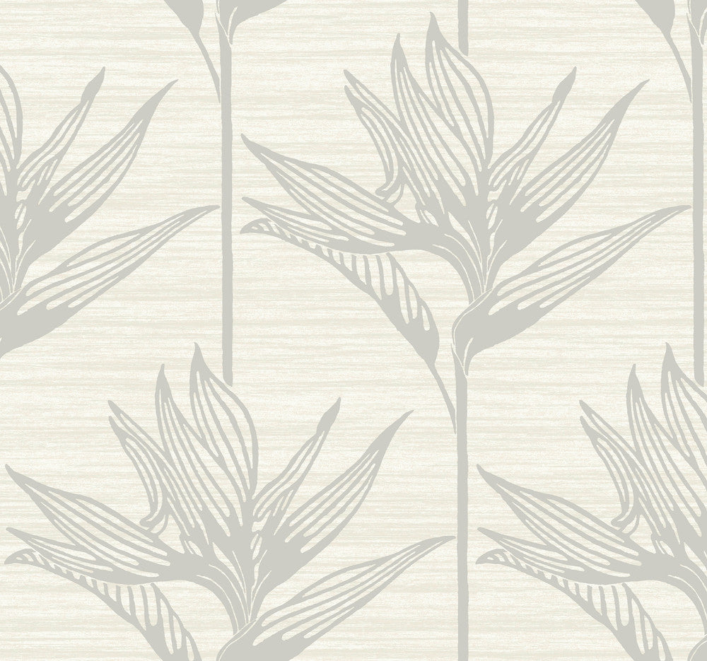Bird of Paradise Grey Wallpaper by York Wallcoverings Tropics Resource Library Covers about 60.8 square feet 27-in by 27-ft long roll Prepasted 25.25 - Fabric Carolina -