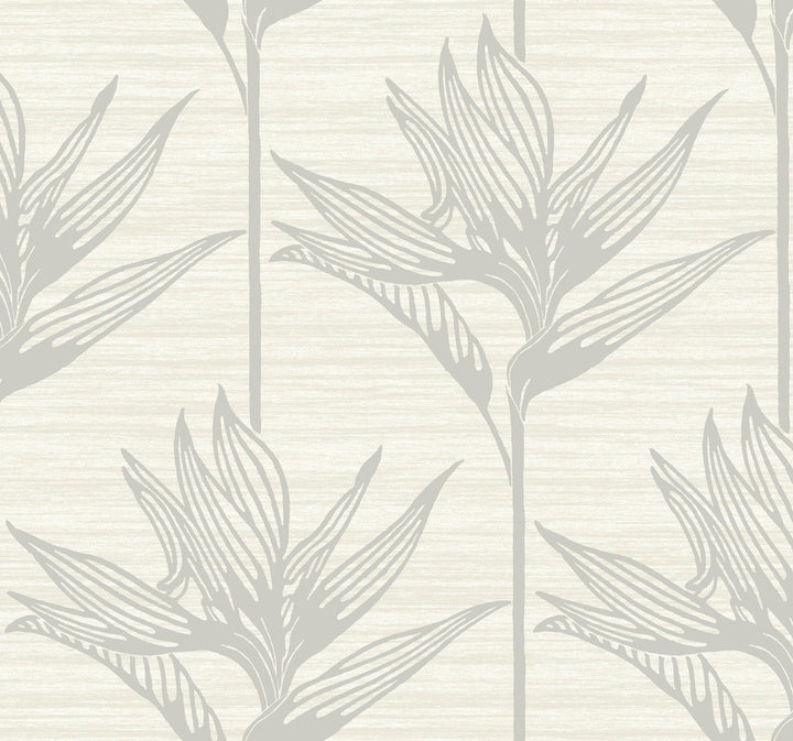 Bird of Paradise Grey Wallpaper by York Wallcoverings Tropics Resource Library Covers about 60.8 square feet 27-in by 27-ft long roll Prepasted 25.25 - Fabric Carolina -