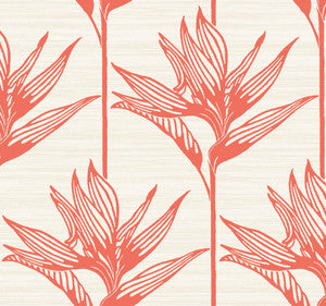 Bird of Paradise Coral Wallpaper by York Wallcoverings