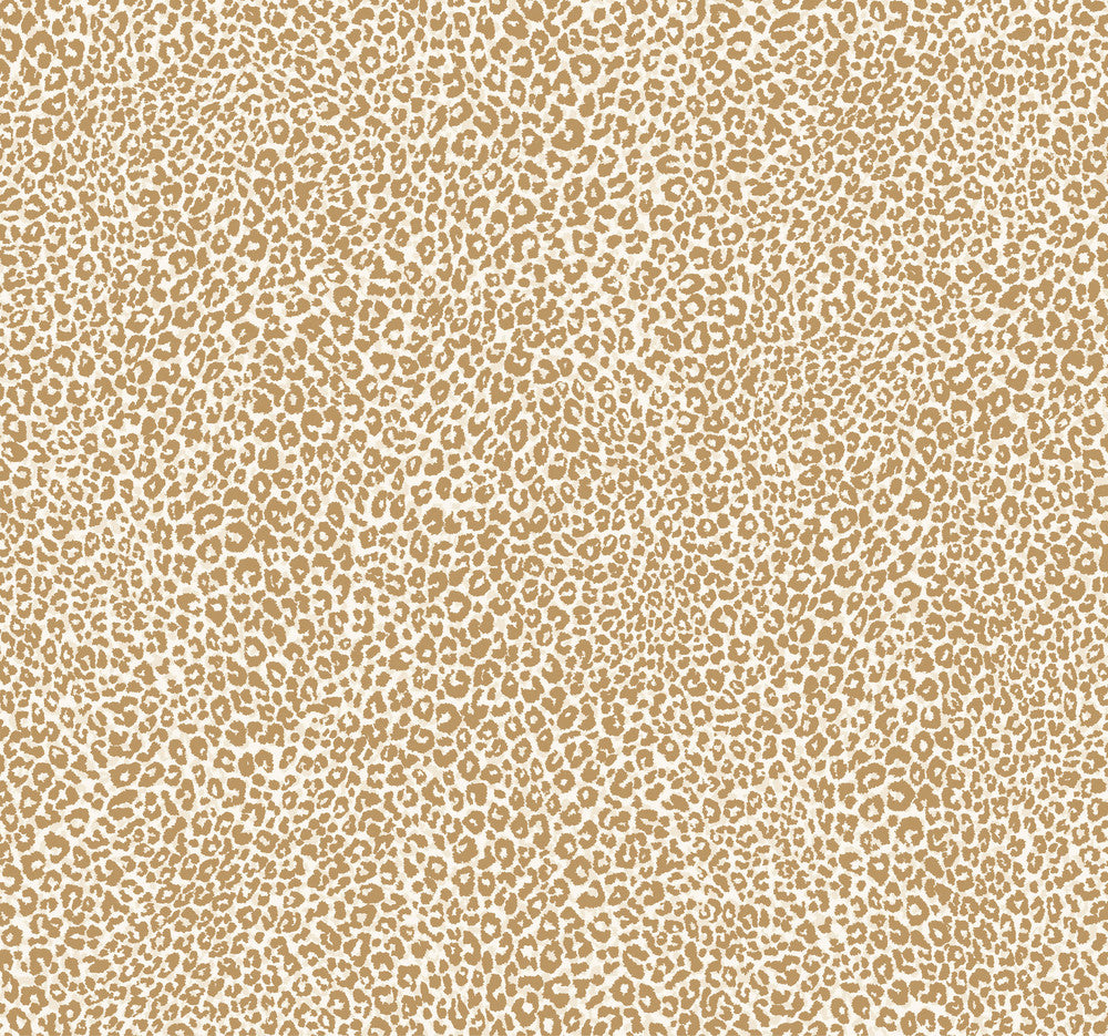 Leopard King Gold Wallpaper by York Wallcoverings Shimmering Finishes Covers about 60.8 square feet 27-in by 27-ft long roll Prepasted 25.25 - Fabric Carolina -